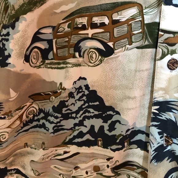 Vintage Cotton Retro Hawaiian Button Up Short Sleeved Shirt Medium - Picture 9 of 11